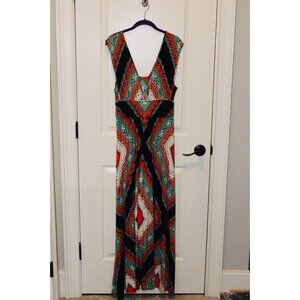 Anthropologie Size M Maeve Verda Geometric Kaleidoscope Long Maxi Dress Boho